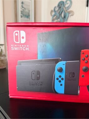 Nintendo Switch with Neon Blue & Neon Red Joy-Con Controllers